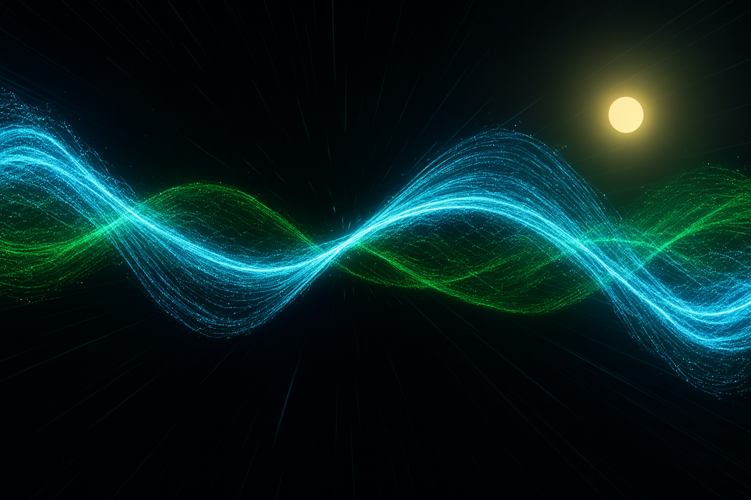 Moderne, abstrakte Lichtwellen als Symbol für Technologie und Energie